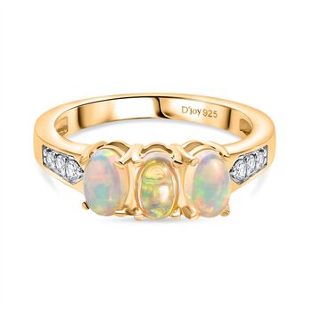 D'Joy AA Nat&uuml;rlicher, &auml;thiopischer Welo Opal und Zirkon Ring - 1 ct.