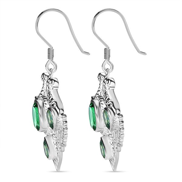 Pfau Quarz Triplette Ohrringe 925 Silber ca. 10,79 ct. image number 5