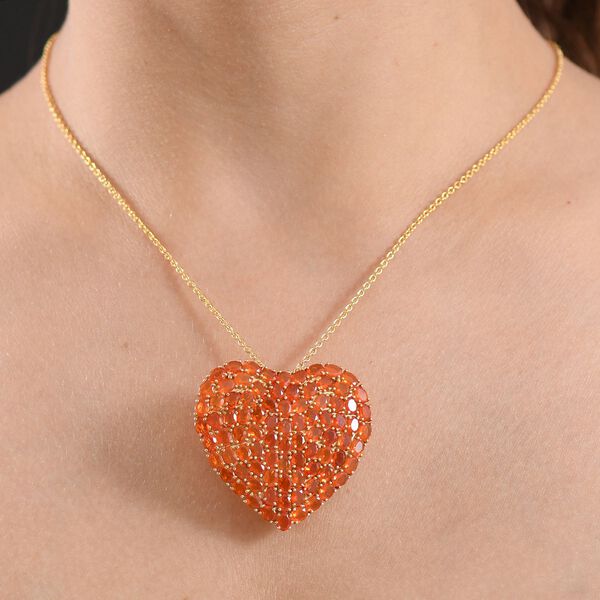 D'Joy Blaze Feueropal Schmuckset ca. 45 cm 925 Silber 750 Gelbgold Vermeil ca. 18,04 ct. image number 3