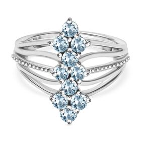 Himmelblauer Topas Ring Messing (Größe 17.00) ca. 1,38 ct