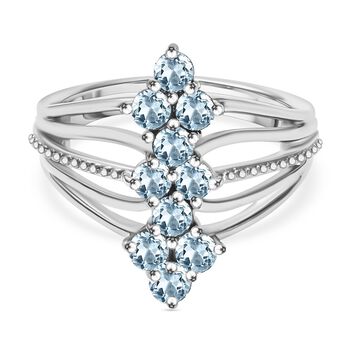 Himmelblauer Topas Ring Messing (Gr&ouml;&szlig;e 17.00) ca. 1,38 ct