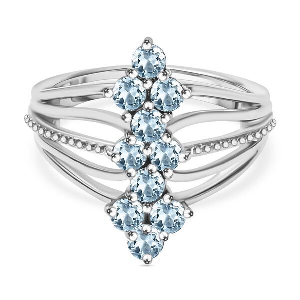 Himmelblauer Topas Ring Messing (Gr&ouml;&szlig;e 17.00) ca. 1,38 ct