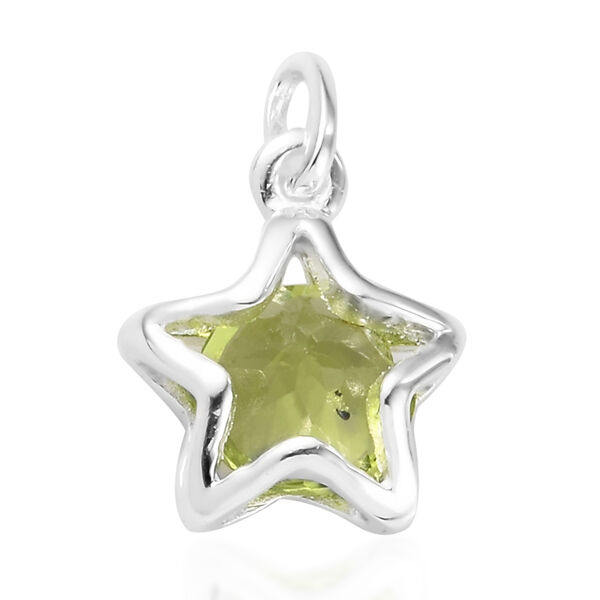 Nat&uuml;rlicher Peridot Stern-Anh&auml;nger, 925 Silber ca. 1,40 ct image number 5