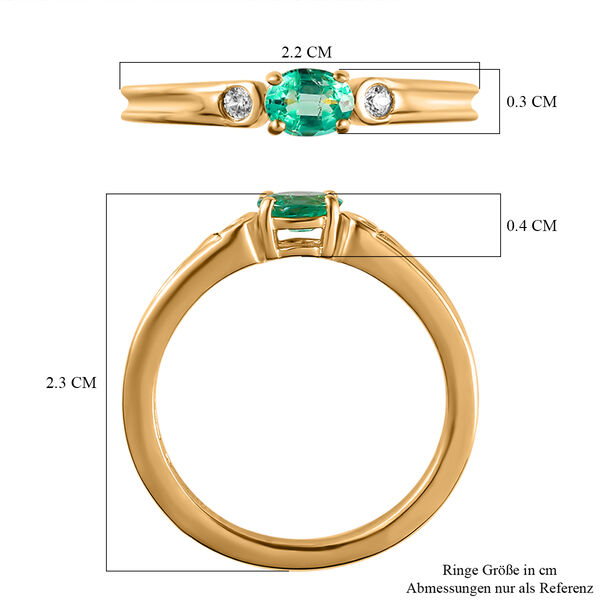 Kolumbianischer Smaragd und Zirkon-Ring - 0,39 ct. image number 7