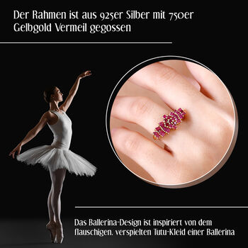 AA Afrikanischer Rubin-Ring, 925 Silber 750 Gelbgold Vermeil - 1,87 ct.