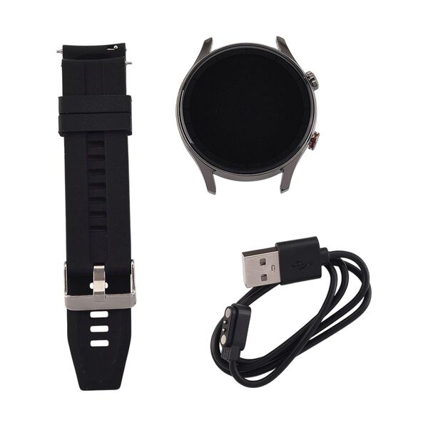 L10 Smartwatch, 1.5 Zoll HD Display, Herzfrequenz-, Blutdruck- und Blutsauerstoffmessung, Schwarzes Silikonarmband image number 8