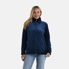 LA MAREY - Velvet Kuschel Jacke mit Reißverschluss und Taschen, Marineblau, S / M