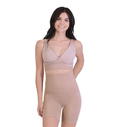 SANKOM - Shapewear Damen Unterhose hohe Taille, L/XL Beige