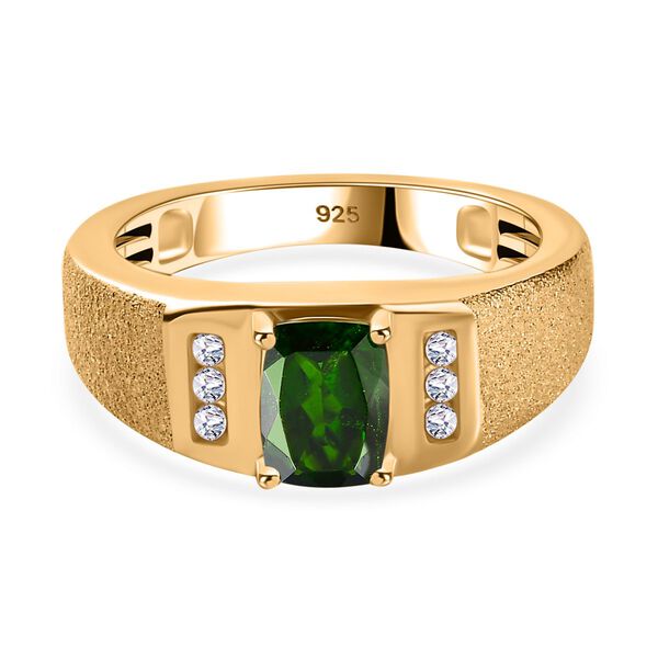 Nat&uuml;rlicher Chromdiopsid und Zirkon Ring - 1,23 ct.