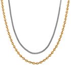 DESIGNER INSPIRIERT - 2er Fancy Ketten Set mit 5 cm Extender, Goldfarben und Silberfarben