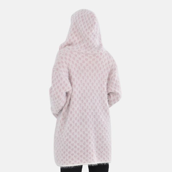 Winter Hoodie mit Kapuze, wei&szlig; und rosa image number 2