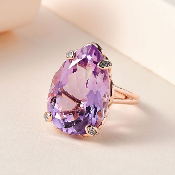 Rosa Amethyst und Zirkon Cocktail Ring - 17,74 ct. image number 2