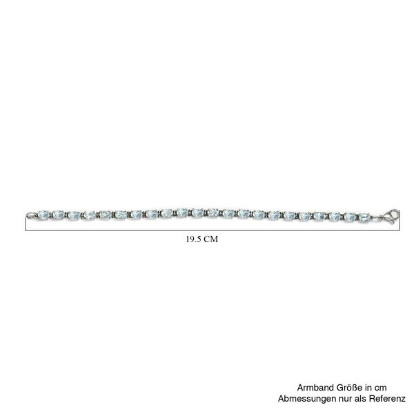 Himmelblaues Topas-Armband, ca. 19 cm, Edelstahl, ca. 12.94 ct image number 6