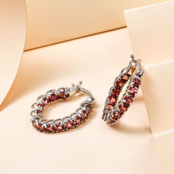 Infinity rosa Turmalin Inside-Out-Creolen - 3,15 ct. image number 2