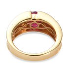 Afrikanischer Rubin-Ring, (Fissure gefüllt), 925 Silber vergoldet image number 4