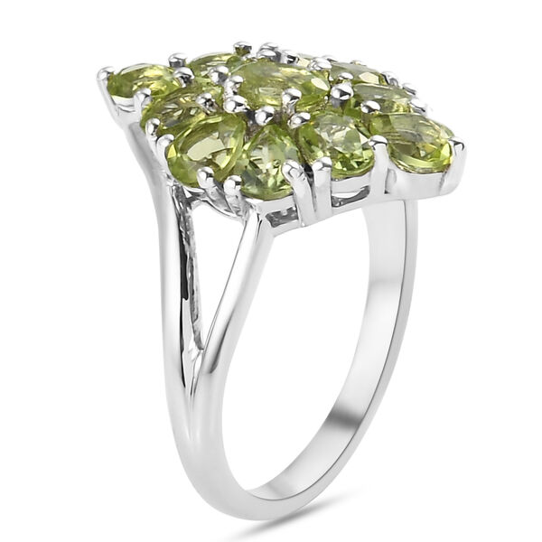 Natürlicher Peridot Ring 925 Silber platiniert  ca. 2,04 ct image number 5