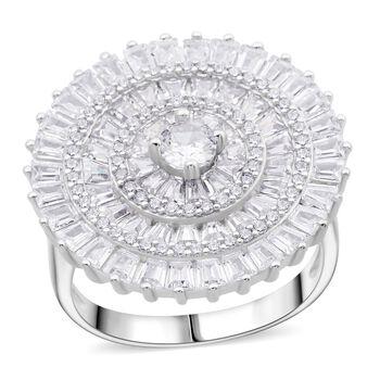 LUSTRO STELLA - Wei&szlig;er Zirkonia Ring 925 Silber rhodiniert (Gr&ouml;&szlig;e 20.00) 0.05 ct