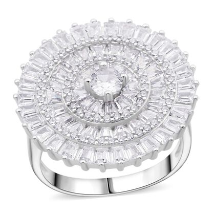 LUSTRO STELLA - Wei&szlig;er Zirkonia Ring 925 Silber rhodiniert (Gr&ouml;&szlig;e 20.00) 0.05 ct