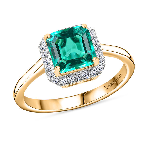 LUXURIANT Labor kolumbianischer Smaragd und SI Labor Diamant Ring - 1,70 ct. image number 4