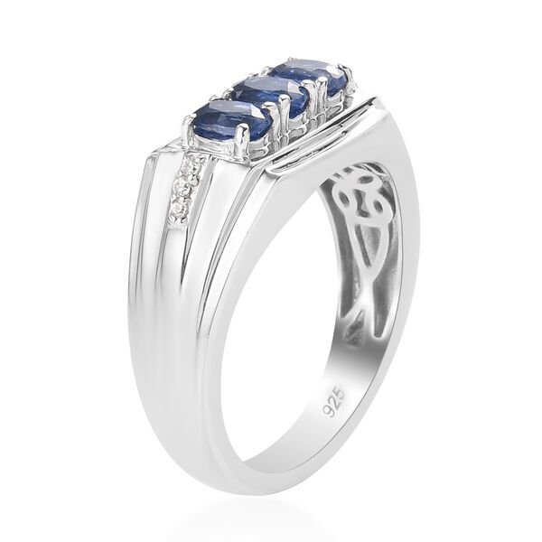 Kyanit und Zirkon Herren Ring 925 Silber Platin-&Uuml;berzug image number 5