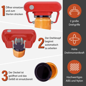 Homesmart - Elektrischer Dosen&ouml;ffner, K&uuml;chenhilfe, rot