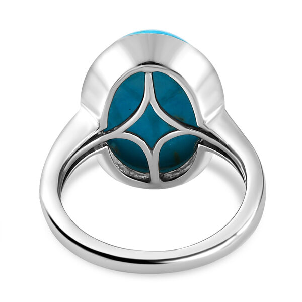 Sleeping Beauty Türkis Ring 925 Silber platiniert (Größe 18.00) ca. 6,71 ct image number 6