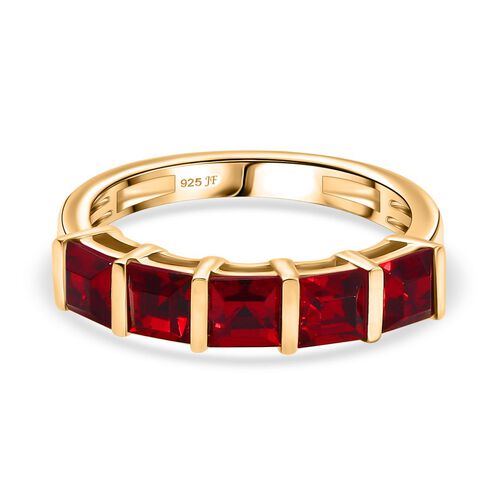 J Francis gefertigt mit SWAROVSKI- Siam Farbe Swarovski Kristall Ring, 925 Silber vergoldet image number 0