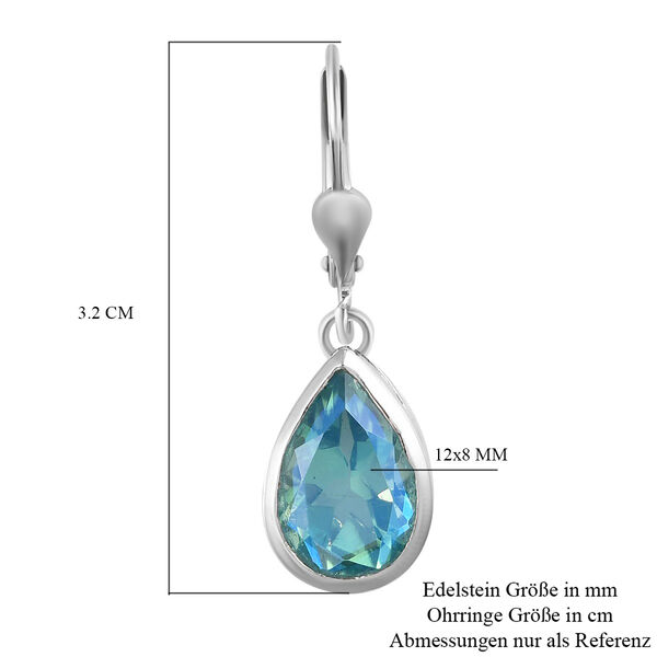 Pfau Triplett Quarz Ohrringe 925 Silber platiniert ca. 5,80 ct image number 5