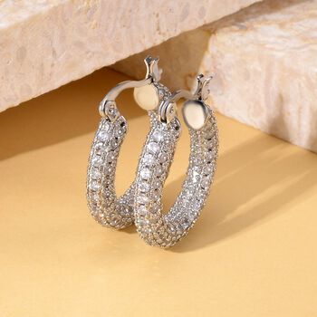 Wei&szlig;e Zirkonia-Creolen, Nickelfreies Messing