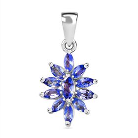 Tansanit Anhänger 925 Silber rhodiniert ca. 0.95 ct