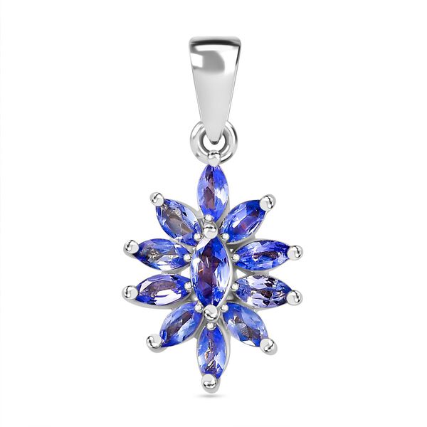 Tansanit Anh&auml;nger 925 Silber rhodiniert ca. 0.95 ct