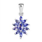 Tansanit Anhänger 925 Silber rhodiniert ca. 0.95 ct