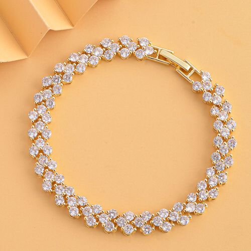 Weißer Zirkonia Armband ca. 19 cm Reines Messing ca. 20.00 ct image number 1