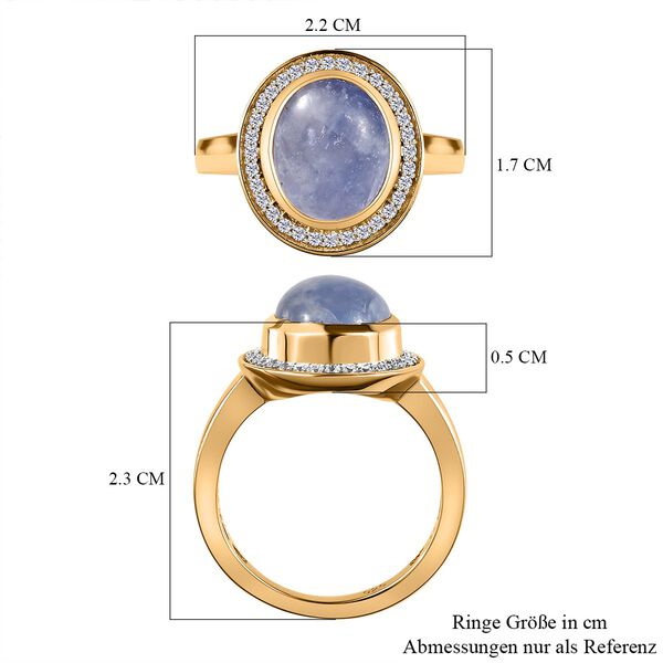 Nat&uuml;rlicher Hackmanit und wei&szlig;er Zirkon-Ring, 925 Silber Gelbgold Vermeil (Gr&ouml;&szlig;e 17.00) ca. 3,49 ct image number 7