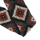 Handgemachter Stretch Perlen-Gürtel mit Holzschnalle, Braun und Mehrfarbig, Rhombus image number 5