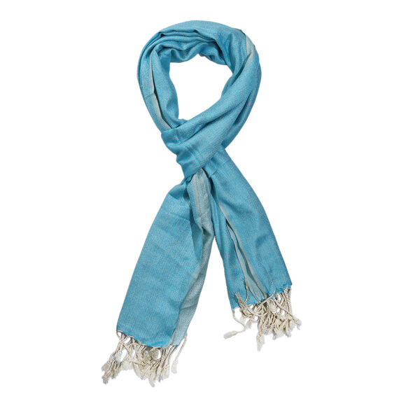 Doppelgewebter Schal, Blau image number 5