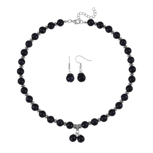 Blauer Sandstein Schmuckset  Legierung Antik-silber-Plattierung ca. 275.00 ct image number 0