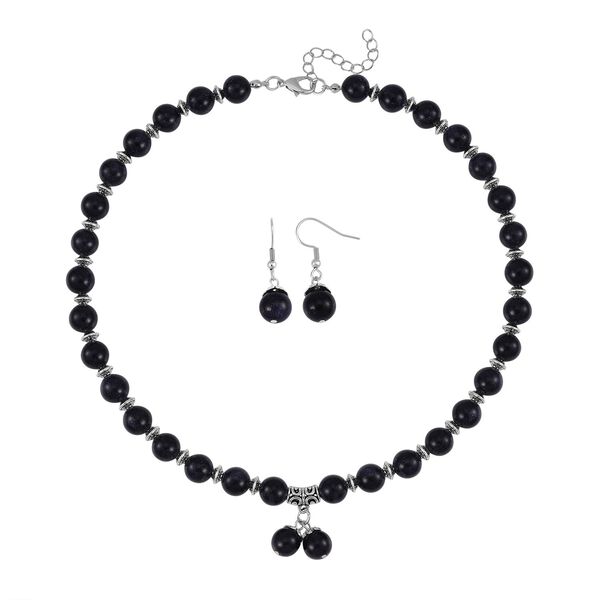 Blauer Sandstein Schmuckset  Legierung Antik-silber-Plattierung ca. 275.00 ct image number 0