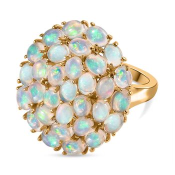 Nat&uuml;rlicher, &auml;thiopischer Welo Opal-Ring, 925 Silber Gelbgold Vermeil (Gr&ouml;&szlig;e 18.00) ca. 3.47 ct