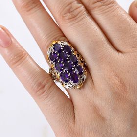 Afrikanischer Amethyst Ring Messing (Größe 20.00) ca. 4,70 ct
