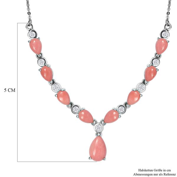 Blush Pfirsich Opal und Zirkon Halskette - 3,83 ct. image number 8