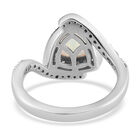 Natürlicher Äthiopischer Opal und Zirkon Bypass Ring 925 Silber platiniert image number 5