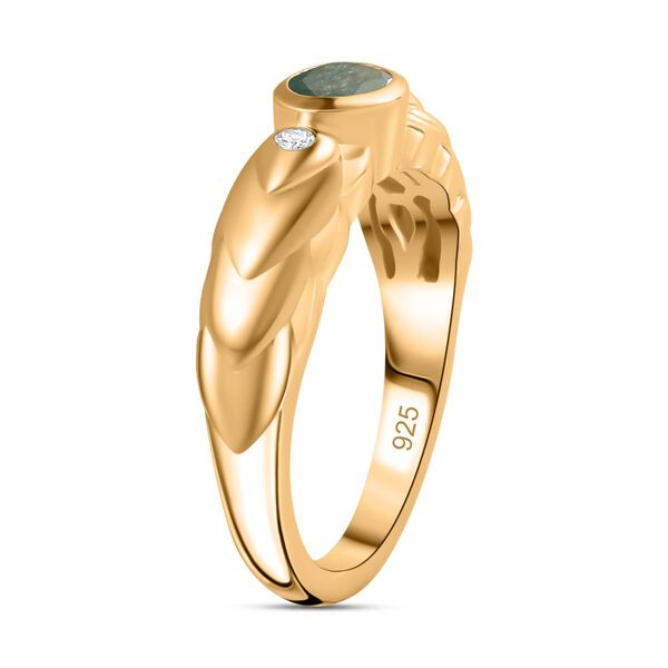 Kagem sambischer Smaragd und Zirkon Ring - 0,52 ct. image number 5