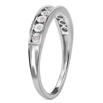 Half Eternity Diamant Ring, 925 Silber platiniert
