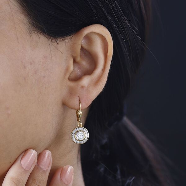 Moissanit Ohrringe, 925 Silber 750 Gelbgold Vermeil - 2,01 ct. image number 4