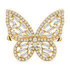 Weißer Zirkonia-Ring, reines Messing (Größe 16.00) ca. 1,56 ct