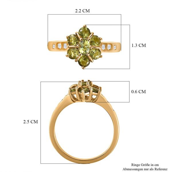 Nat&uuml;rlicher AA Calabar-Turmalin Ring, 925 Silber Gelbgold Vermeil, (Gr&ouml;&szlig;e 19.00) ca. 1.02 ct image number 7