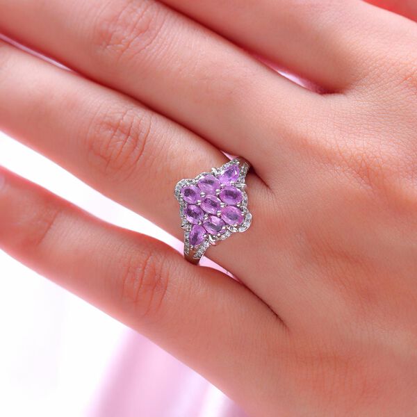 Ilakaka Rosa Saphir-Ring, 925 Silber platiniert  ca. 2,44 ct image number 3