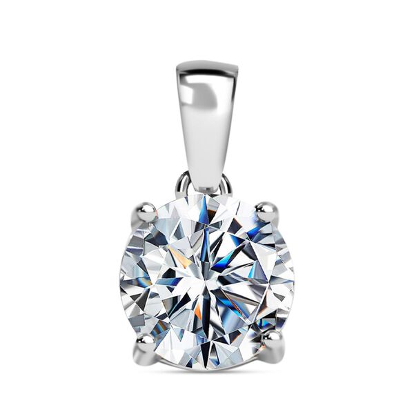 Moissanit Anh&auml;nger 925 Silber platiniert ca. 1,82 ct.