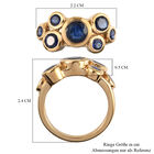 Fissure gefüllt blauer Saphir Ring 925 Silber 585 Vergoldet image number 6
